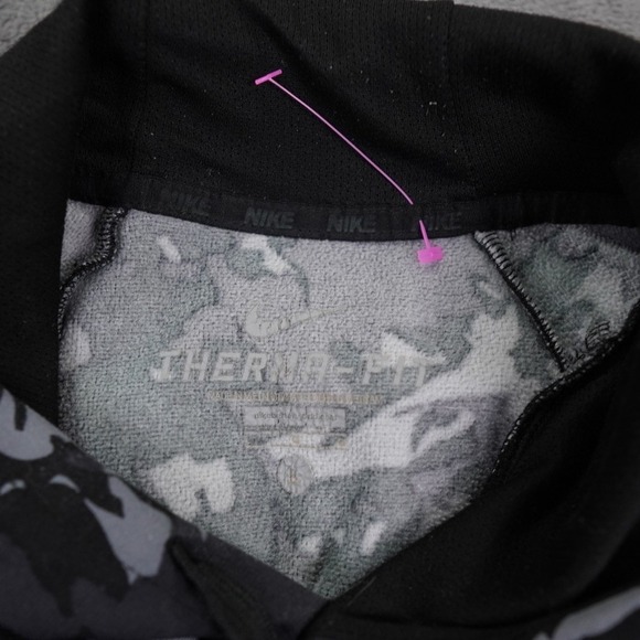 Nike Therma-FIT Hoodie Mens Large Black Gray Camo Pullover Hooded Sweatshirt - Picture 5 of 13